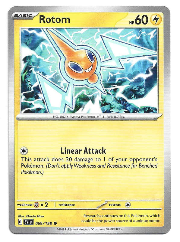 ROTOM - COMMON  69/198  POKEMON TCG SCARLET & VIOLET TRADING CARD