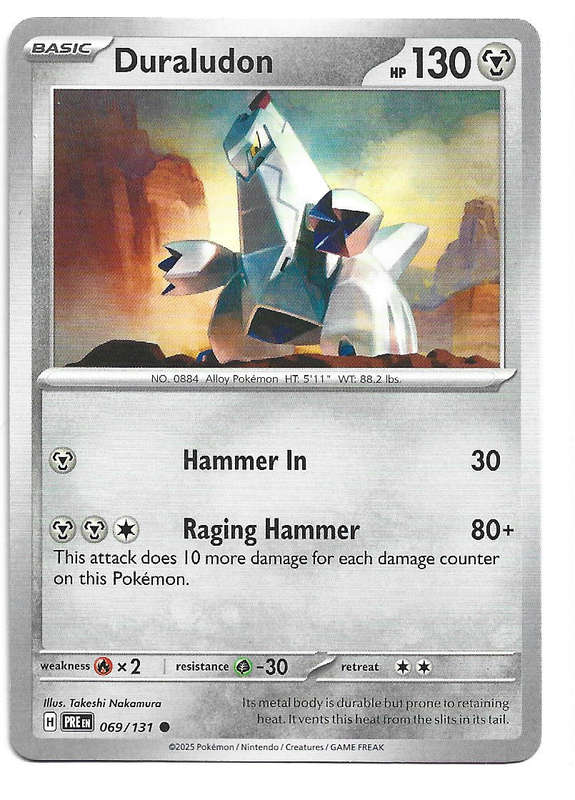 DURALUDON - COMMON  69/131 POKEMON TCG PRISMATIC EVOLUTIONS  TRADING CARD