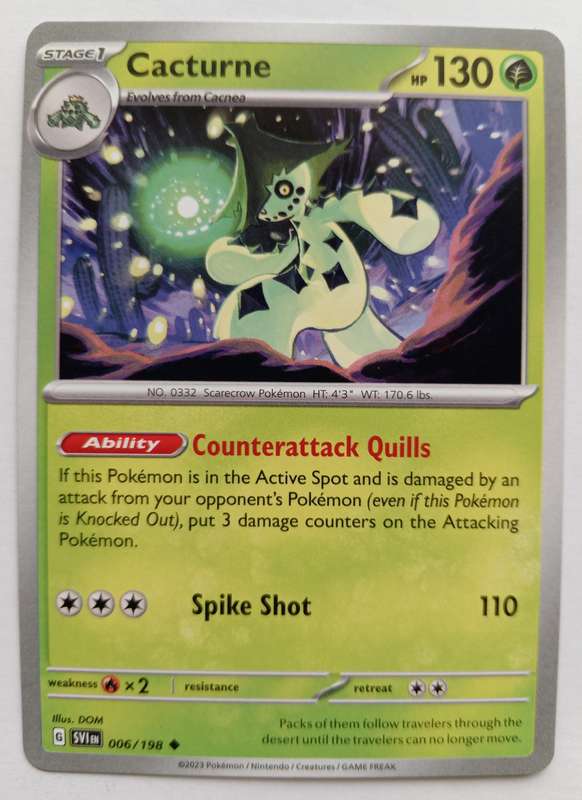 CACTURNE - COMMON  6/198  POKEMON TCG SCARLET & VIOLET TRADING CARD