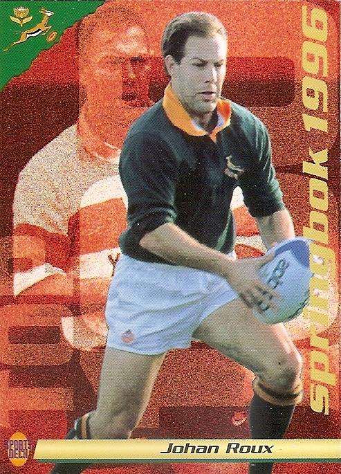 JOHAN ROUX (Springboks) - SPORTS DECK RUGBY COLLECTION  1996 - TRADING CARD 6