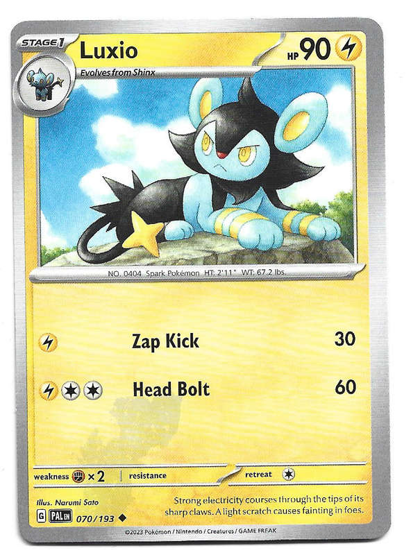 LUXIO - COMMON  70/193 POKEMON TCG PALDEA EVOLVED TRADING CARD