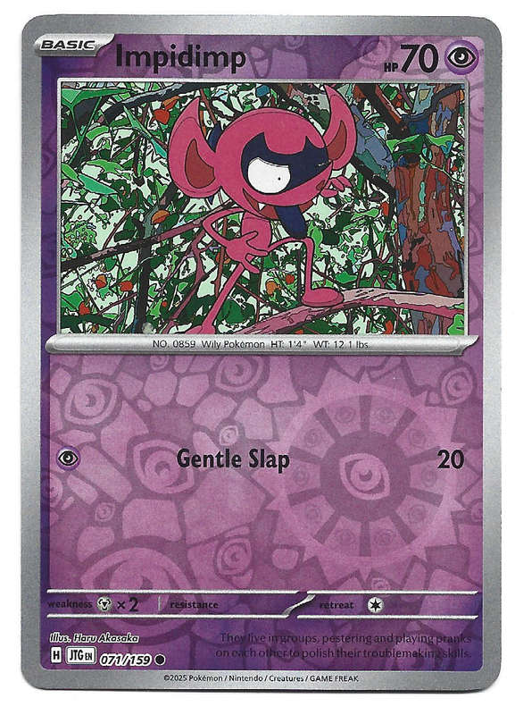 IMPIDIMP - REVERSE HOLO  71/159 POKEMON TCG JOURNEY TOGETHER TRADING CARD