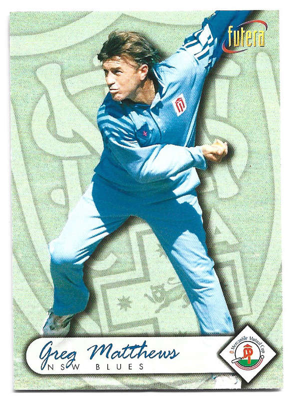 GREG MATHEWS - 1996 FUTERA CRICKET WORLD CUP COLLECTION - BASE TRADING CARD 71