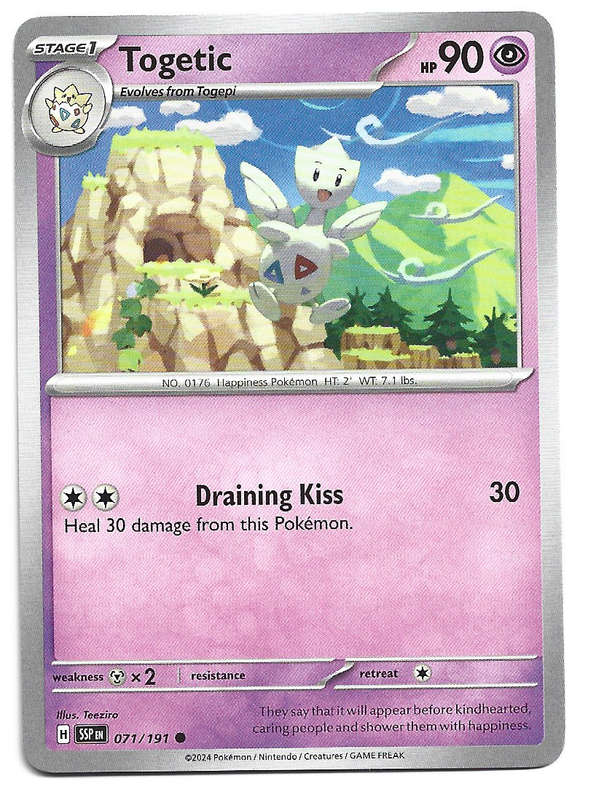 TOGETIC  - COMMON  71/191 POKEMON TCG SURGING SPARKS TRADING CARD