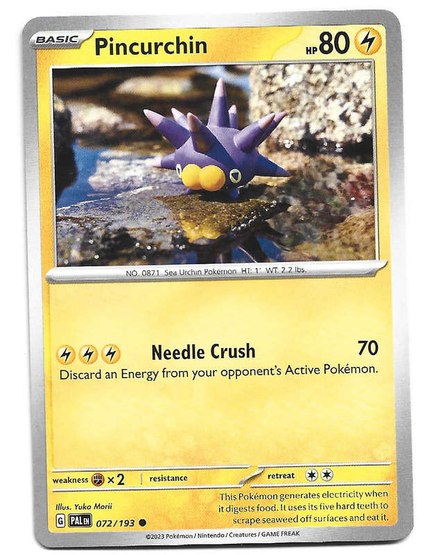 PINCURCHIN - COMMON   72/193 POKEMON TCG PALDEA EVOLVED TRADING CARD