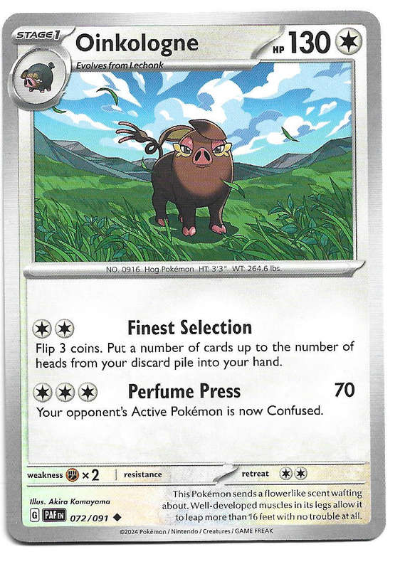 OINKOLOGNE -  COMMON  72/91 POKEMON TCG PALDEAN FATES  TRADING CARD