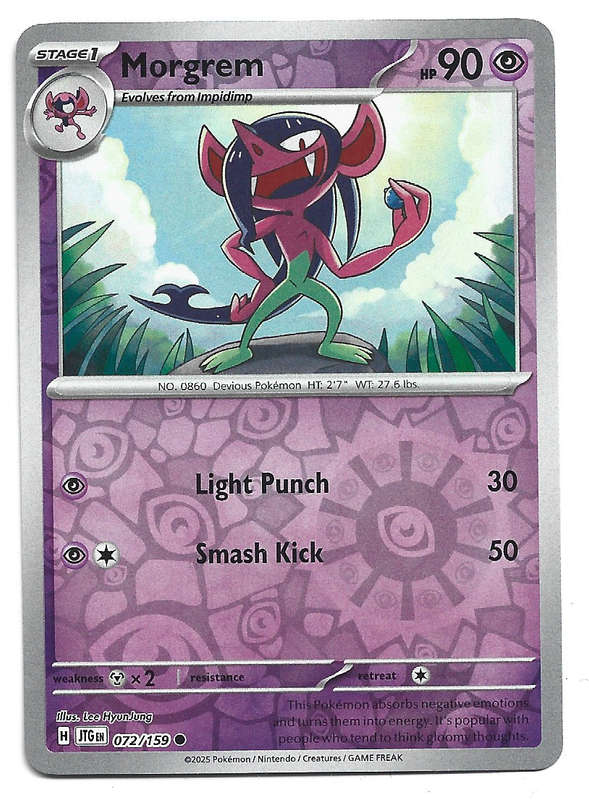 MORGREM - REVERSE HOLO  72/159 POKEMON TCG JOURNEY TOGETHER TRADING CARD
