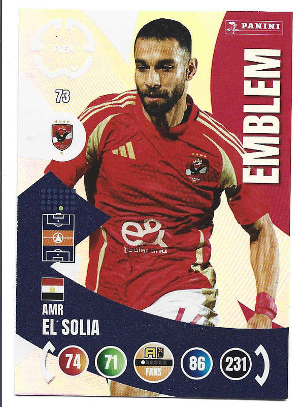 AMR EL SOLIA - PANINI CLUB WORLD CUP 2025 - FOIL EMBLEM TRADING CARD 73