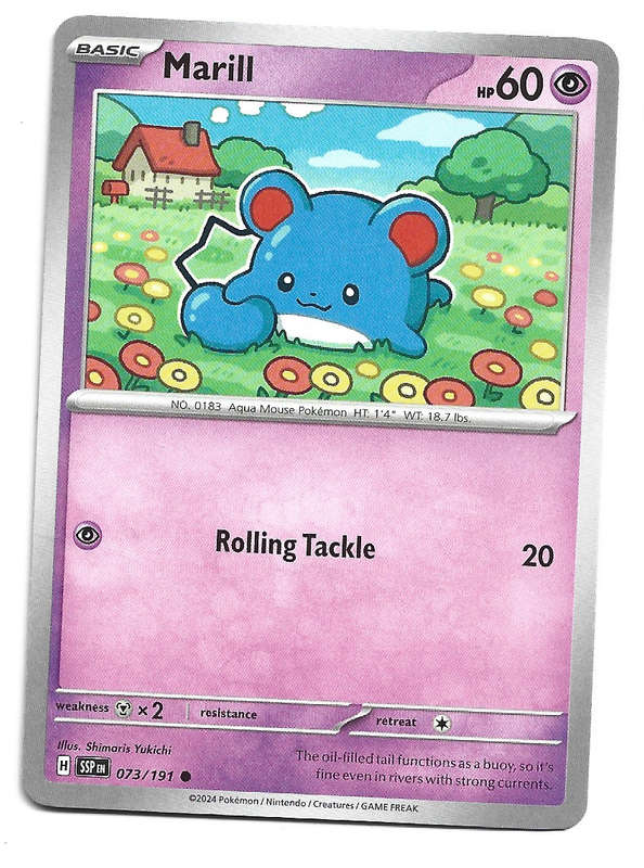 MARILL  - COMMON  73/191 POKEMON TCG SURGING SPARKS TRADING CARD