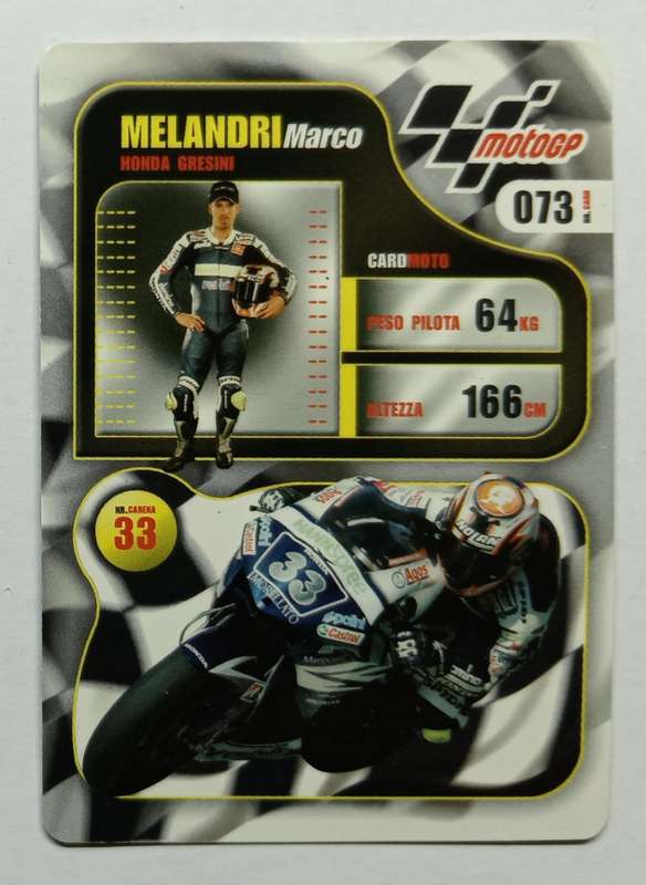 MARCO MELANDRI - MOTO GP 07 `PREZIOSI COLLECTION`  - RARE FOIL TRADING CARD 073