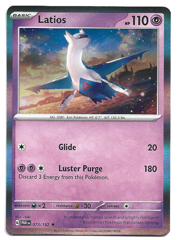 LATIOS   73/182  RARE HOLO PARADOX RIFT POKEMON TCG TRADING CARD