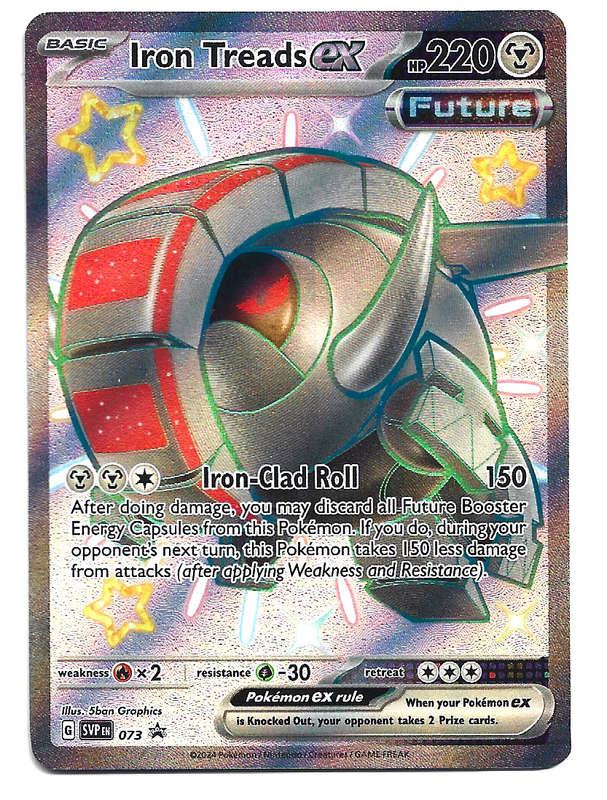 IRON TREADS EX -  POKEMON TCG FULL ART ILLUSTRATION SVP073 PROMO TRADING CARD