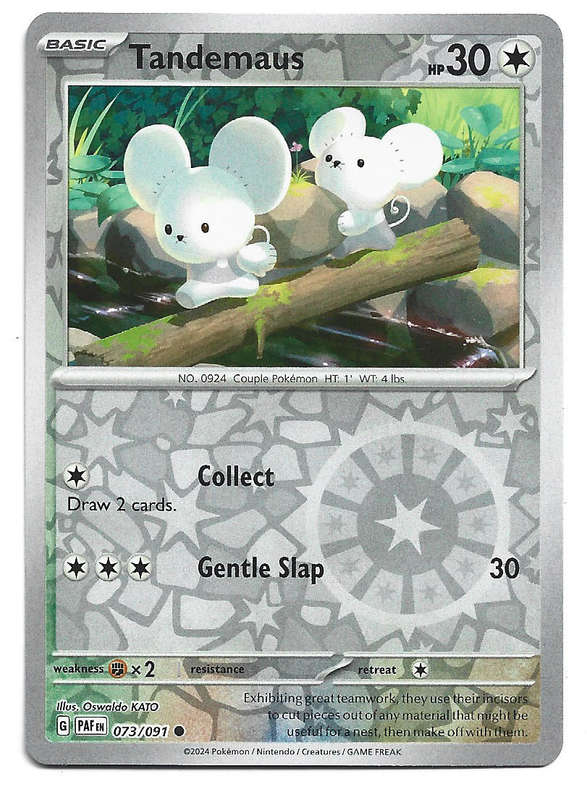 TANDEMAUS -  REVERSE HOLO  73/91 POKEMON TCG PALDEAN FATES  TRADING CARD