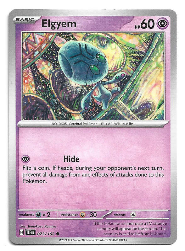 ELGYEM - COMMON  73/162 POKEMON TCG TEMPORAL FORCES TRADING CARD