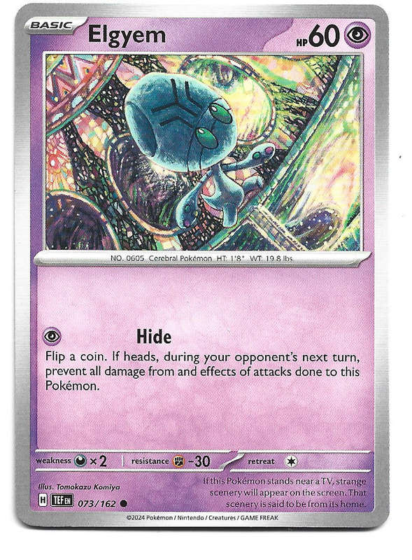 ELGYEM - COMMON 73/162 POKEMON TCG TEMPORAL FORCES TRADING CARD