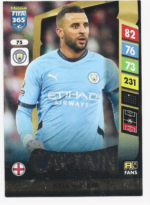 KYLE WALKER - PANINI FIFA 365 COLLECTION 2025 - FOIL "CAPTAIN" TRADING CARD 75