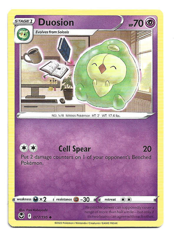 DUOSION - COMMON  77/195  POKEMON TCG SILVER TEMPEST TRADING CARD