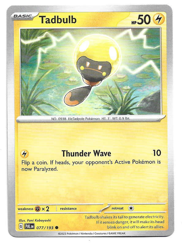 TADBULB - COMMON  77/193 POKEMON TCG PALDEA EVOLVED TRADING CARD