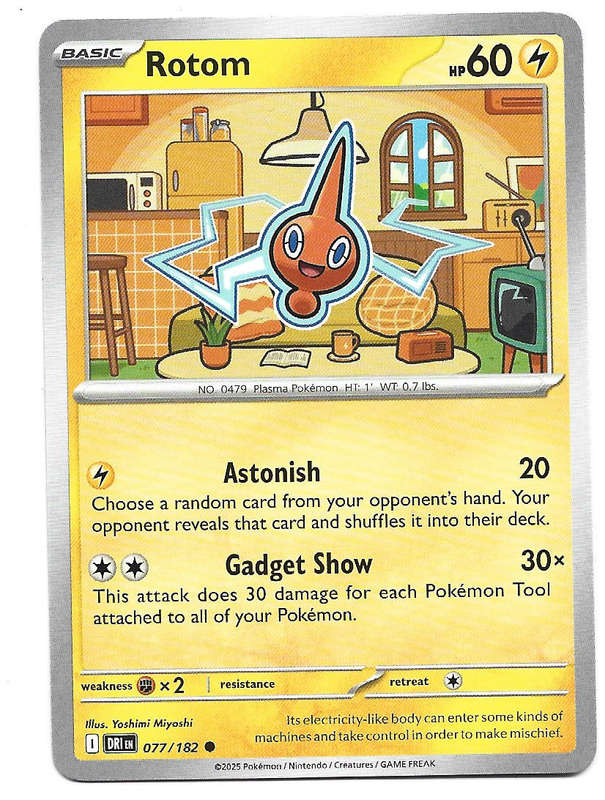 ROTOM - COMMON  77/182  POKEMON TCG DESTINED RIVALS TRADING CARD