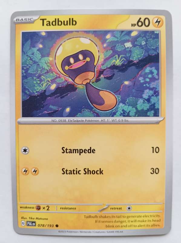 POKEMON CARD - TADBULB  78/193 COMMON PALDEA EVOLVED 2023 - MINT