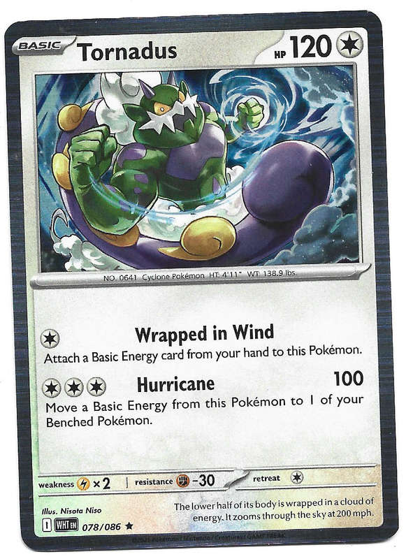 TORNADUS - HOLO RARE  78/86 POKEMON TCG WHITE FLARE TRADING CARD