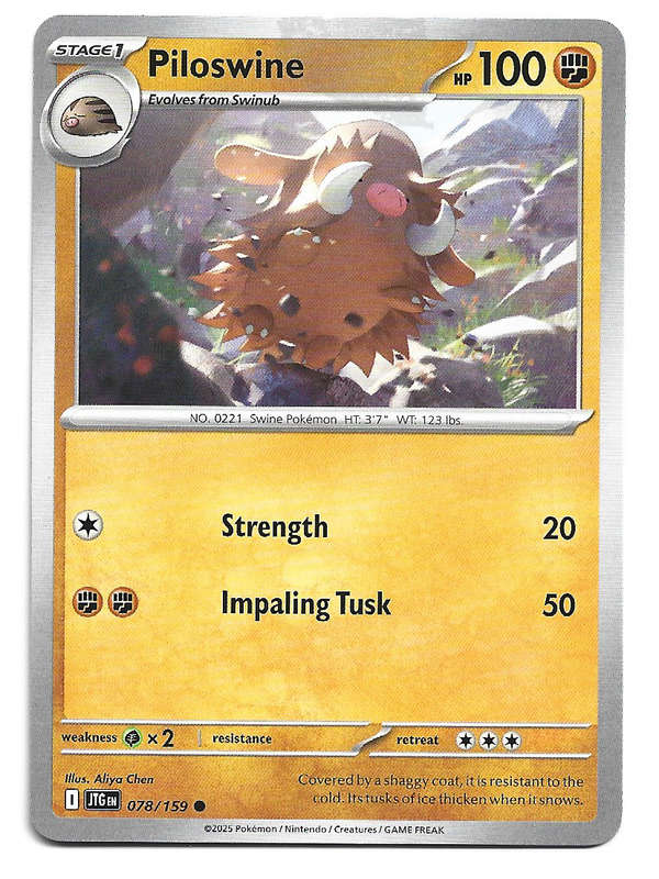 PILOSWINE - COMMON  78/159 POKEMON TCG JOURNEY TOGETHER TRADING CARD