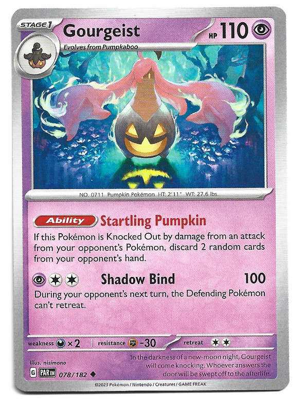 GOURGEIST  -   COMMON POKEMON PARADOX RIFT  78/182 TRADING CARD