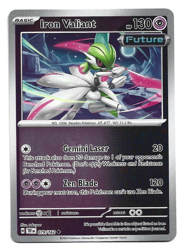 IRON VALIANT - REVERSE HOLO  79/162 POKEMON TCG TEMPORAL FORCES TRADING CARD