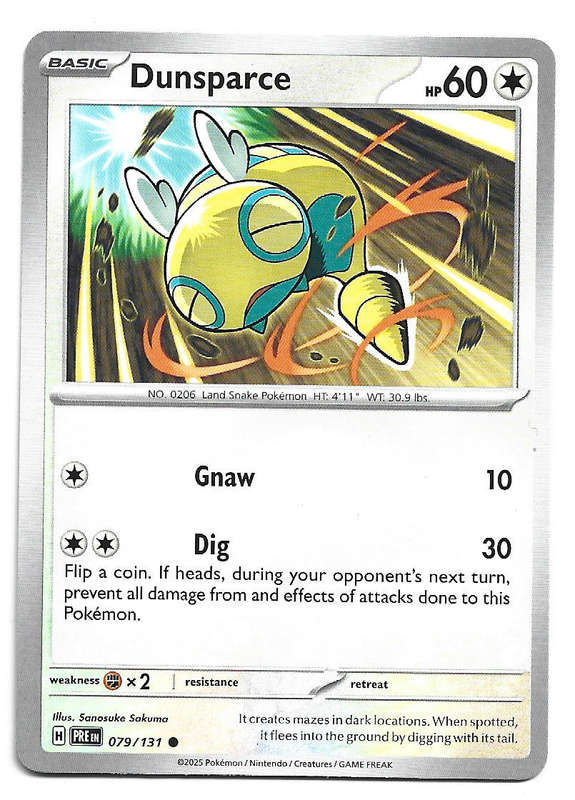 DUNSPARCE - COMMON  79/131 POKEMON TCG PRISMATIC EVOLUTIONS  TRADING CARD