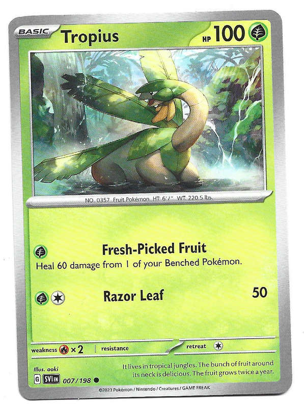TROPIUS - COMMN  7/198  POKEMON TCG SCARLET & VIOLET TRADING CARD