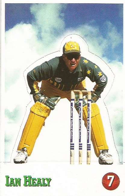IAN HEALY - SELECT CRICKET 1997/98 STICKER COLLECTION - RARE "POP-UP" TRADING CARD 7