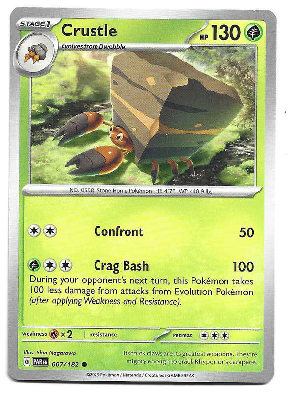 CRUSTLE - COMMON   7/182 POKEMON TCG PARADOX RIFT TRADING CARD