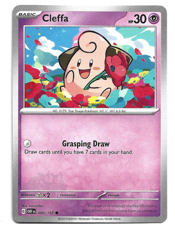 CLEFFA -  COMMON  80/197  POKEMON TCG OBSIDIAN FLAMES TRADING CARD