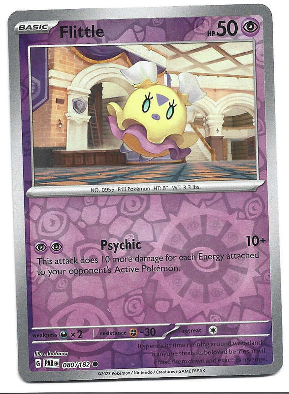 FLITTLE  80/182  REVERSE HOLO PARADOX RIFT POKEMON TRADING CARD