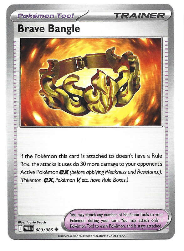 BRAVE BANGLE - UNCOMMON  80/86 POKEMON TCG WHITE FLARE TRADING CARD