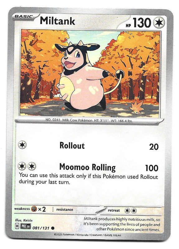 MILITANK - COMMON  81/131 POKEMON TCG PRISMATIC EVOLUTIONS  TRADING CARD