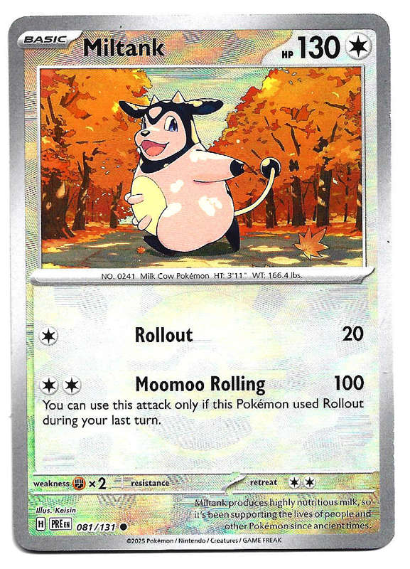 MILTANK  - R/HOLO POKE BALL PATTERN  81/131  POKEMON TCG PRISMATIC EVOLUTIONS TRADING CARD