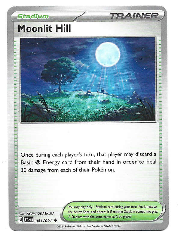 MOONLIT HILL -  COMMON  81/91 POKEMON TCG PALDEAN FATES  TRADING CARD