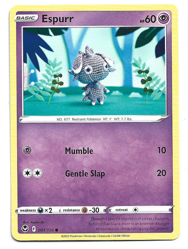 ESPURR - COMMON  81/195  POKEMON TCG SILVER TEMPEST TRADING CARD