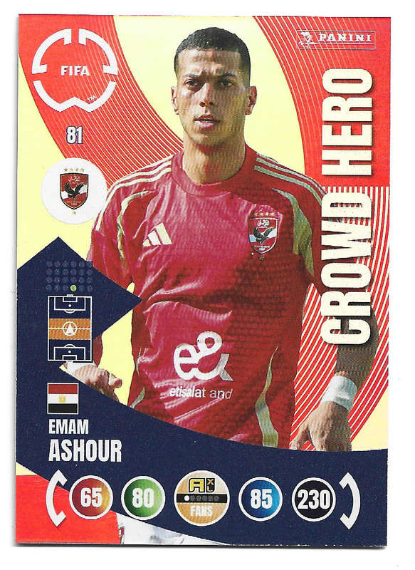 EMAN ASHOUR - PANINI CLUB WORLD CUP 2025 - FOIL CROWD HERO TRADING CARD 81