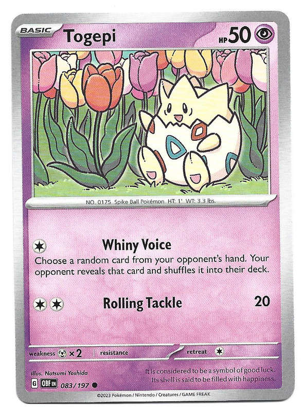 TOGEPI -  COMMON   83/197 POKEMON TCG OBSIDIAN FLAMES  TRADING CARD