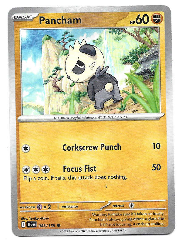 PANCHAM - COMMON  83/159 POKEMON TCG JOURNEY TOGETHER TRADING CARD