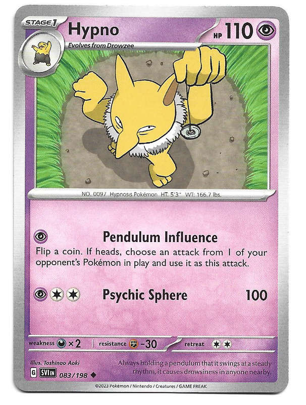 HYPNO - COMMON  83/198  POKEMON TCG SCARLET & VIOLET TRADING CARD