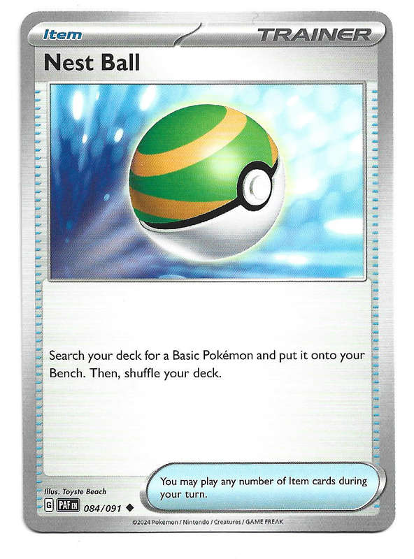 NEST BALL -  COMMON  84/91 POKEMON TCG PALDEAN FATES  TRADING CARD