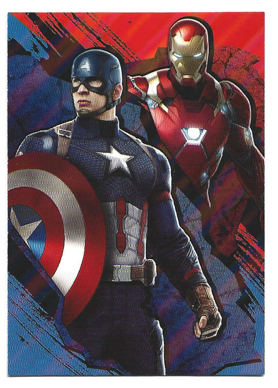CAPTAIN AMAERICA vs IRON MAN - PANINI MARVEL CIVIL WAR 2016 - FOIL BATTLE TRADING CARD 85