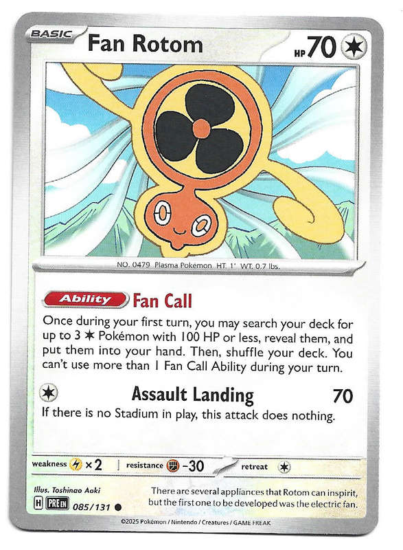 FAN ROTOM - COMMON  85/131 POKEMON TCG PRISMATIC EVOLUTIONS  TRADING CARD
