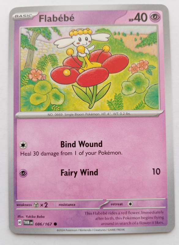 FLABEBE - POKEMON NINTENDO TWILIGHT MASQUERADE 2024 - COMMON TRADING CARD 86/167