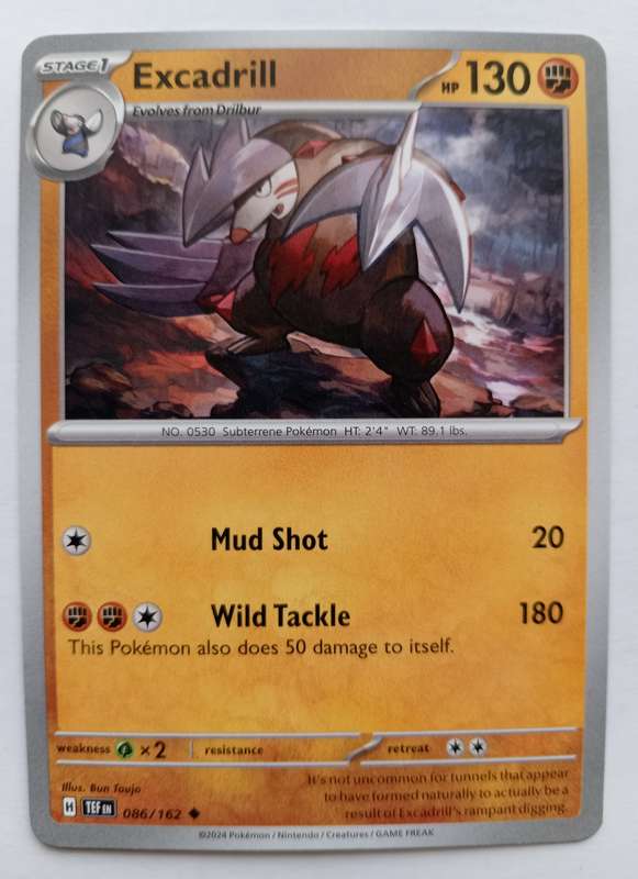 EXCADRILL - POKEMON NINTENDO TEMPORAL FORCES 2024 - COMMON TRADING CARD 86/162