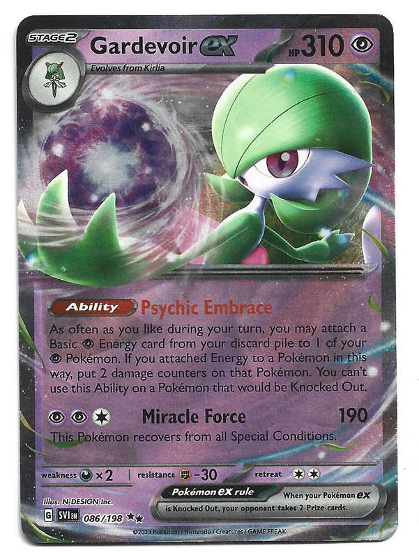 GARDEVOIR EX - HOLO D/RARE  86/198 POKEMON TCG SCARLET & VIOLET TRADING CARD