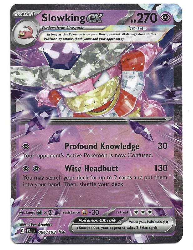POKEMON CARD - SLOWKING EX 086/193 Double Rare Holo  Paldea Evolved Trading Card - Mint